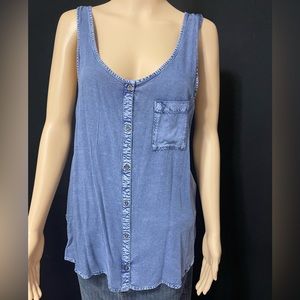 NWT Med MUDD Jean colored button down with front pocket